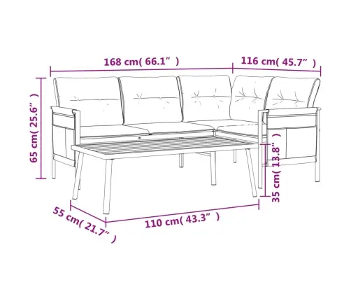 2-Daļīgs Dārza Atpūtas Mēbeļu Komplekts, Antracītpelēks Tērauds Vidaxl
