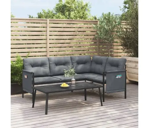 2-Daļīgs Dārza Atpūtas Mēbeļu Komplekts, Antracītpelēks Tērauds Vidaxl