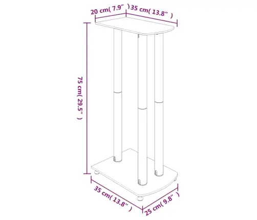 Skaļruņu Statīvi, 2 Gab., Rūdīts Stikls, 3 Balsti Vidaxl