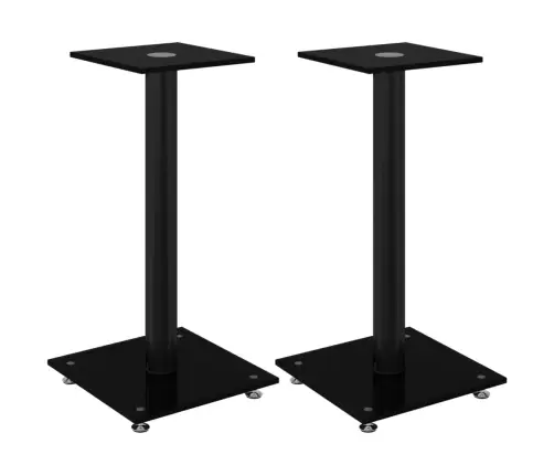 Kõlarialused 2 Tk, Must, Karastatud Klaas, 1 Sambaga Disain