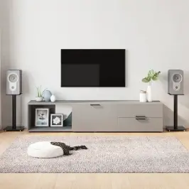 Skaļruņu Statīvi, 2 Gab., Rūdīts Stikls, 1 Balsts, Melni Vidaxl