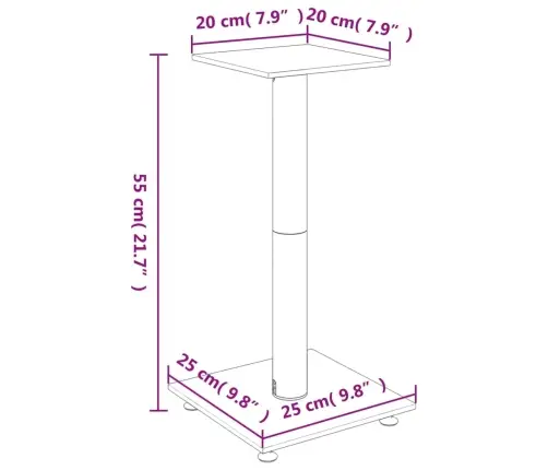 Skaļruņu Statīvi, 2 Gab., Stikls, 1 Balsti, Melni, Sudrabaini Vidaxl