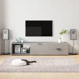 Skaļruņu Statīvi, 2 Gab., Stikls, 1 Balsti, Melni, Sudrabaini Vidaxl