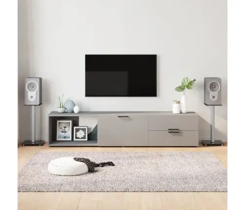 Skaļruņu Statīvi, 2 Gab., Stikls, 1 Balsti, Melni, Sudrabaini Vidaxl