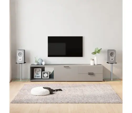 Garsiakalbių Stovai, 2Vnt., Sidabriniai, Grūdintas Stiklas