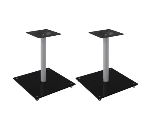 Kõlarialused 2 Tk, Must/Hõbedane, Klaas, 1 Sambaga Disain