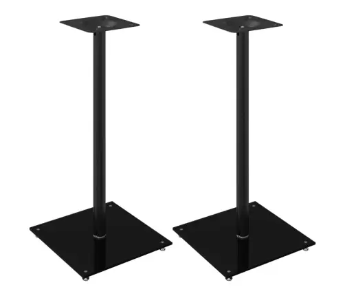 Garsiakalbių Stovai, 2Vnt., Juodi, Grūdintas Stiklas