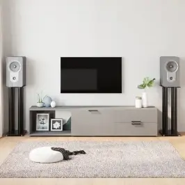 Skaļruņu Statīvi, 2 Gab., Rūdīts Stikls, 4 Balsti, Melni Vidaxl