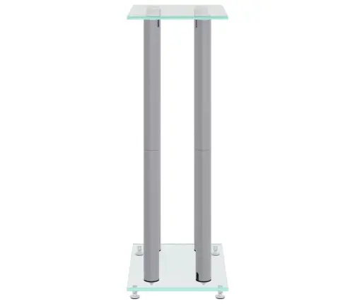 Garsiakalbių Stovai, 2Vnt., Sidabriniai, Grūdintas Stiklas