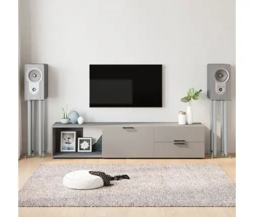 Garsiakalbių Stovai, 2Vnt., Sidabriniai, Grūdintas Stiklas