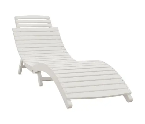 Saulės Gultas, Baltas, 184X55X64cm Akacijos Medienos Masyvas