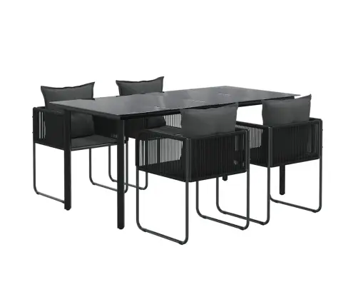 5-Daļīgs Dārza Mēbeļu Komplekts, Melns  Vidaxl