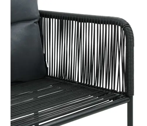 7-Daļīgs Dārza Mēbeļu Komplekts, Melns  Vidaxl