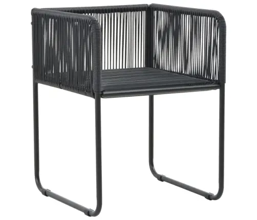 5-Daļīgs Dārza Mēbeļu Komplekts, Melns  Vidaxl