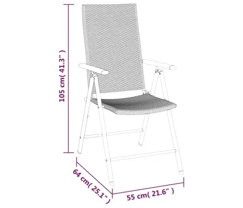 7-Osaline Aiamööblikomplekt, Must, Polürotang