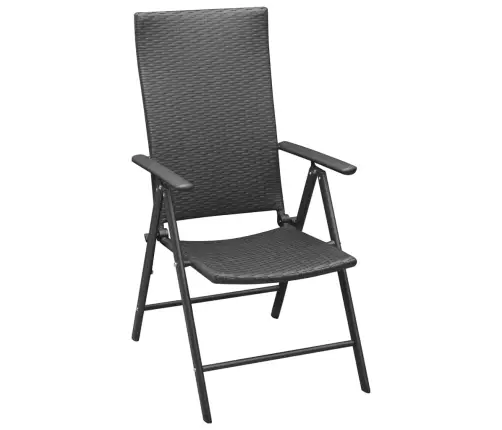 7-Daļīgs Dārza Mēbeļu Komplekts, Melns, Pe Rotangpalma Vidaxl