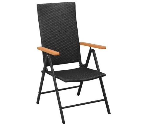 5-Daļīgs Dārza Mēbeļu Komplekts, Melns, Brūns, Pe Rotangpalma Vidaxl