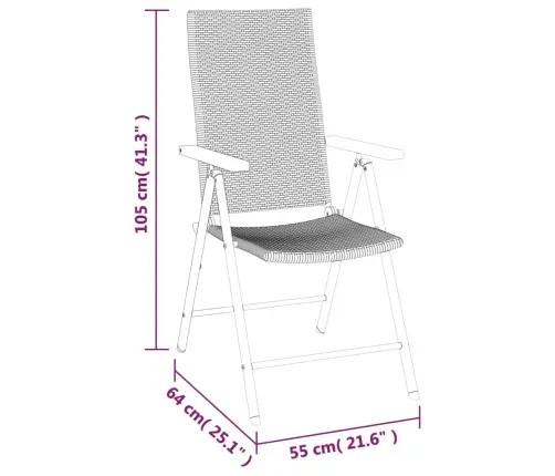 7-Daļīgs Dārza Mēbeļu Komplekts, Melns, Brūns, Pe Rotangpalma Vidaxl