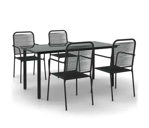 5-Daļīgs Dārza Mēbeļu Komplekts, Virves, Tērauds, Melns Vidaxl