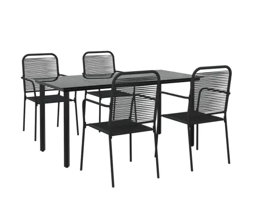 5-Daļīgs Dārza Mēbeļu Komplekts, Virves, Tērauds, Melns Vidaxl