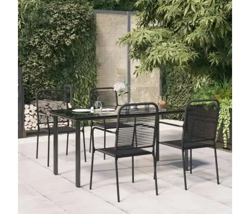 5-Daļīgs Dārza Mēbeļu Komplekts, Virves, Tērauds, Melns Vidaxl