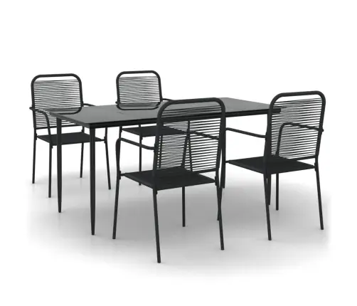 5-Daļīgs Dārza Mēbeļu Komplekts, Virves, Tērauds, Melns Vidaxl