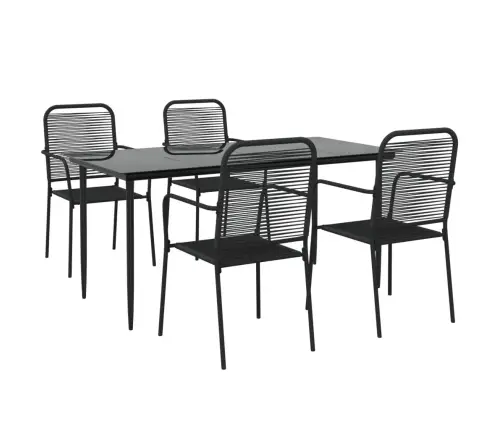 5-Daļīgs Dārza Mēbeļu Komplekts, Virves, Tērauds, Melns Vidaxl