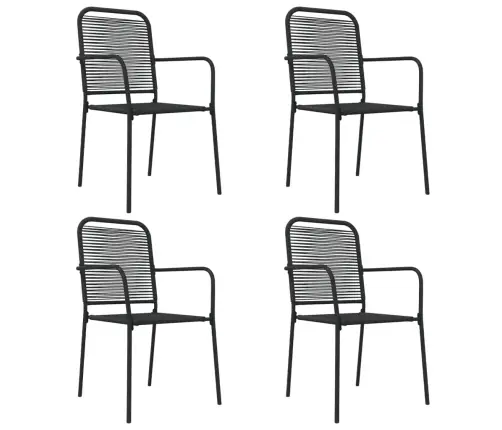 5-Daļīgs Dārza Mēbeļu Komplekts, Virves, Tērauds, Melns Vidaxl