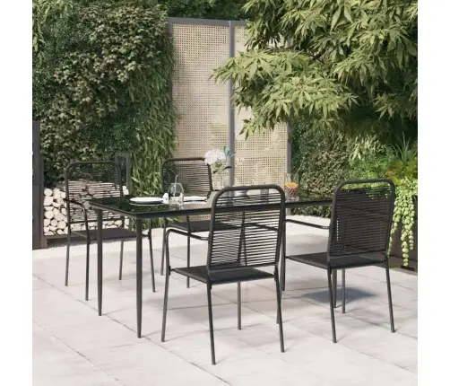 5-Daļīgs Dārza Mēbeļu Komplekts, Virves, Tērauds, Melns Vidaxl
