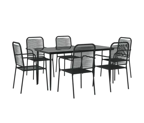 7-Daļīgs Dārza Mēbeļu Komplekts, Virves, Tērauds, Melns Vidaxl