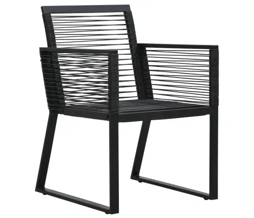 Sodo Valgomojo Komplektas, 7 Dalių, Juodas, Pvc Ratanas