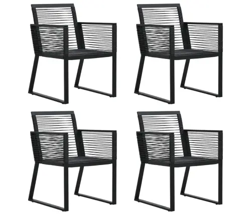 Sodo Valgomojo Komplektas, 5 Dalių, Juodas, Pvc Ratanas