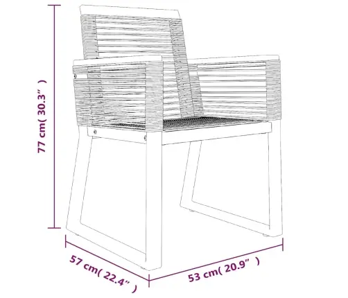 Sodo Valgomojo Komplektas, 7 Dalių, Juodas, Pvc Ratanas