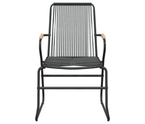 5-Daļīgs Dārza Mēbeļu Komplekts, Melns, Pvc Rotangpalma Vidaxl