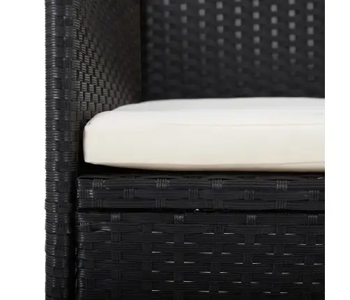7-Daļīgs Dārza Mēbeļu Komplekts Ar Matračiem, Melns Vidaxl
