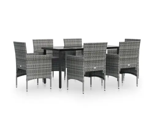 Sodo Komplektas Su Pagalvėlėmis, 7 Dalių, Pilkas Ir Juodas