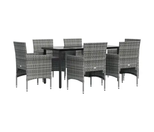 Sodo Komplektas Su Pagalvėlėmis, 7 Dalių, Pilkas Ir Juodas