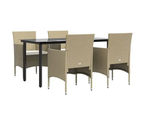 Sodo Komplektas Su Pagalvėlėmis, 5 Dalių, Smėlio Ir Juodas