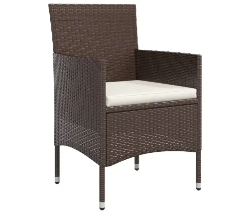 5-Osaline Aiamööbli Komplekt Patjadega, Pruun Ja Must