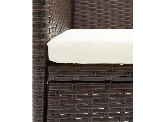 5-Osaline Aiamööbli Komplekt Patjadega, Pruun Ja Must