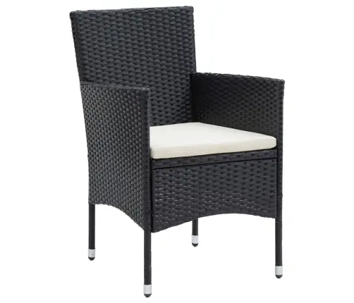 7-Daļīgs Dārza Mēbeļu Komplekts Ar Matračiem, Melns Vidaxl