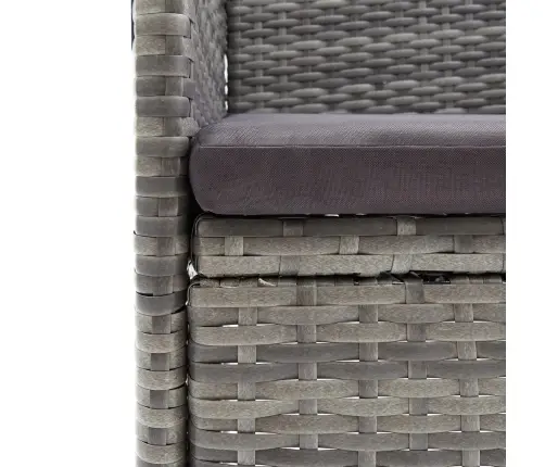 5-Osaline Aiamööbli Komplekt Patjadega, Hall Ja Must
