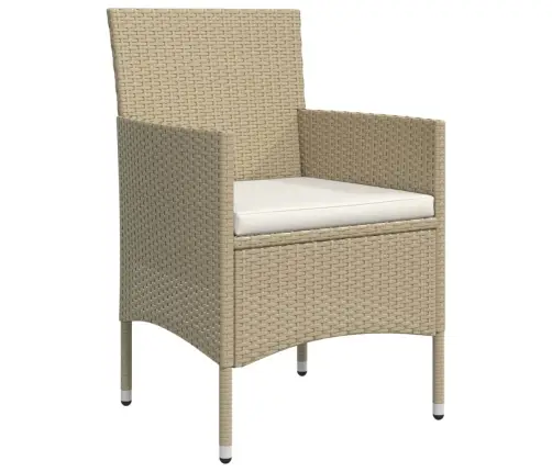 5-Daļīgs Dārza Mēbeļu Komplekts Ar Matračiem, Bēša Ar Melns Vidaxl