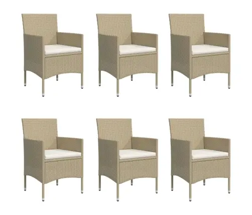 7-Osaline Aiamööbli Komplekt Patjadega, Beež Ja Must