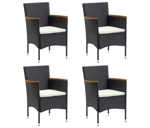 5-Osaline Aiamööbli Komplekt Patjadega, Must 5-Osaline Aiamööbli Komplekt Patjadega, Must