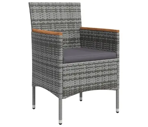 5-Osaline Aiamööbli Komplekt Patjadega, Hall Ja Must