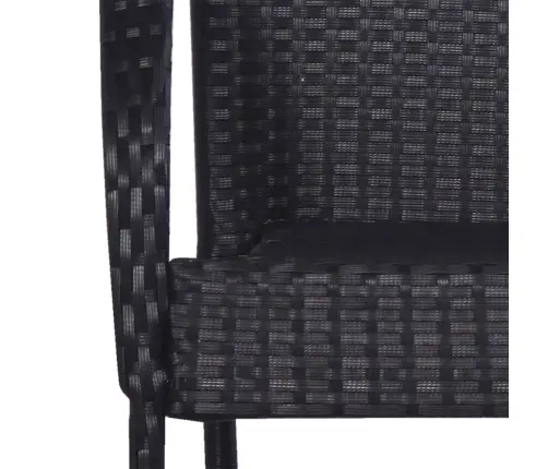 7-Daļīgs Dārza Mēbeļu Komplekts, Melns, Pe Rotangpalma Vidaxl