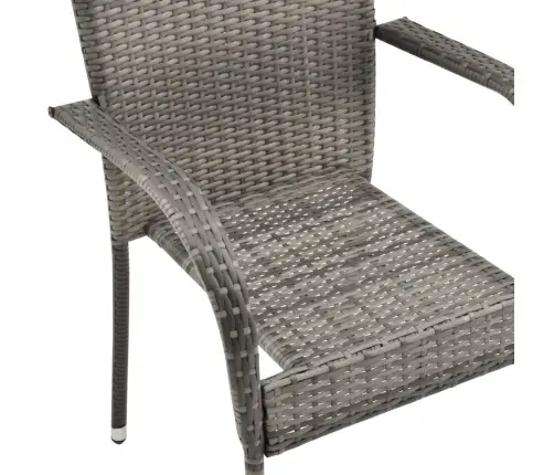 5-Osaline Aiamööblikomplekt, Hall, Polürotang