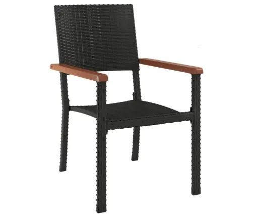 5-Daļīgs Dārza Mēbeļu Komplekts, Melns, Pe Rotangpalma Vidaxl