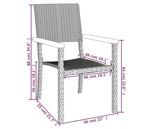 Sodo Valgomojo Baldų Komplektas, 7 Dalių, Juodas, Poliratanas